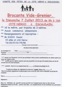 Fiche d'inscription.